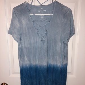american eagle soft and sexy lace up shirt